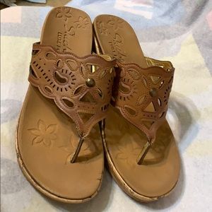 Skechers Luxe Foam cork wedge sandals